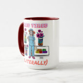 Mug Funny Nurse Zombie "Morte Tired Literally" Cadeau (Devant gauche)