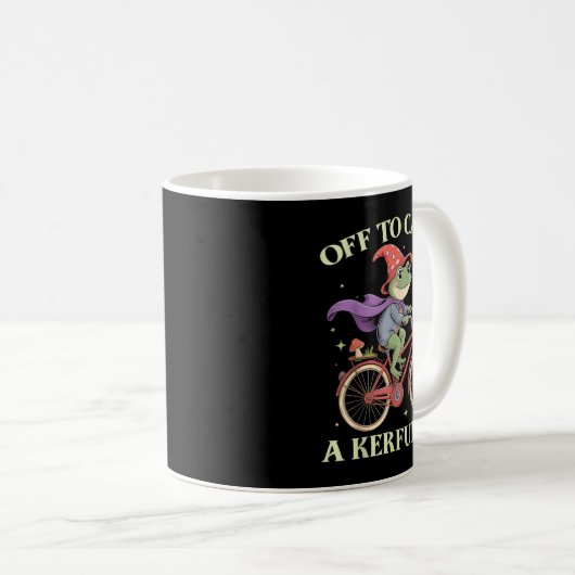 Mug Funny Off To Cause A Kerfuffle Whimsical Wizard Fr (Devant droit)