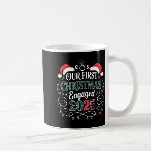 Mug Funny Our First Christmas Engaged 2025 Couples Paj (Droite)