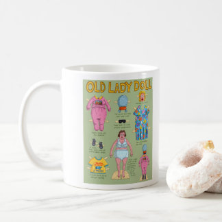 Mug FUNNY Over the Hill Old Lady Papier poupée