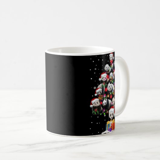 Mug Funny Pandas Santa Hat Christmas Tree Ornament T S (Devant droit)