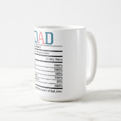 Mug Funny Papa Nutrition Facts (Devant droit)
