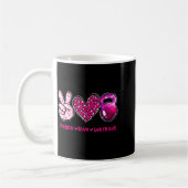 Mug Funny Peace Love Workout Gym Lifting Gymer Valenti (Gauche)