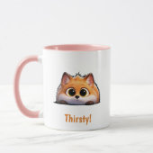 Mug Funny Peekaboo Fox "Thirsty!" Cute Office Gift (Gauche)