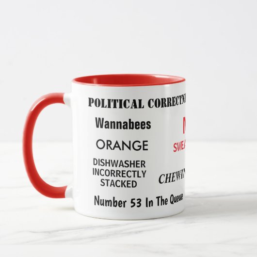 Mug Funny Personalisable Pet Peeves Hates Swear Words (Gauche)