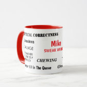 Mug Funny Personalisable Pet Peeves Hates Swear Words (Devant gauche)