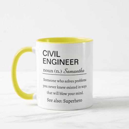 Mug Funny Personalized Civil Engineer Definition (Gauche)