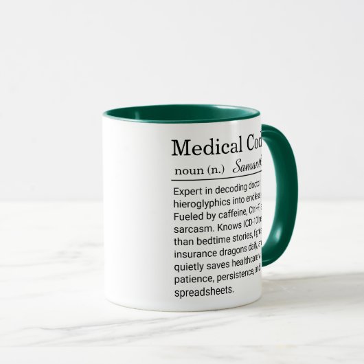 Mug Funny Personalized Medical Coder Definition  (Devant droit)