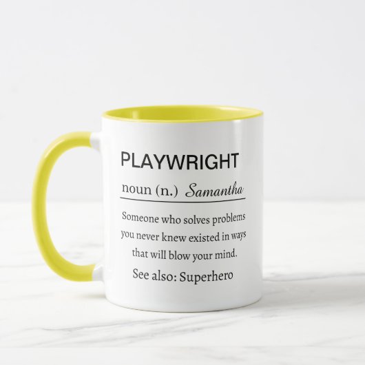 Mug Funny Personalized Playwright Definition (Gauche)