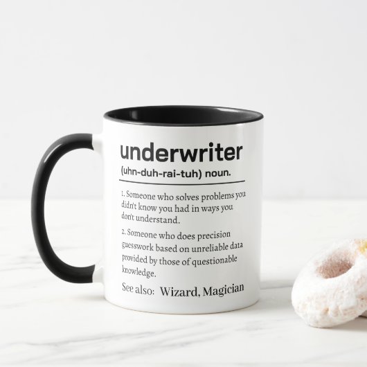 Mug Funny Personalized Underwriter Definition (Avec donut)