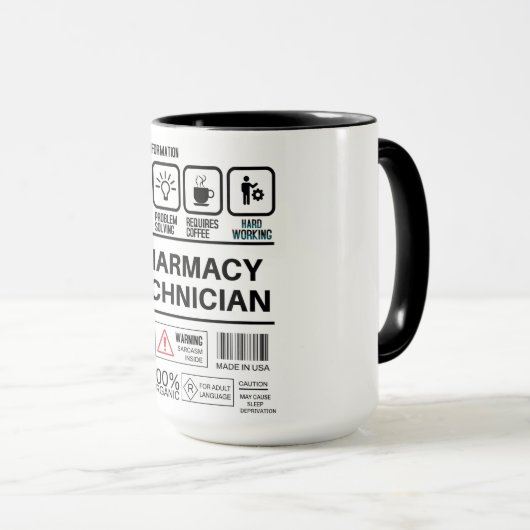 Mug Funny Pharmacy Technician Handling Information (Devant droit)