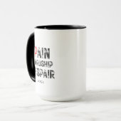Mug Funny PhD Graduation Pain Hardship Despair Quote (Devant gauche)