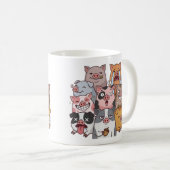 Mug Funny Pig Mood Squad Cartoon (Devant droit)