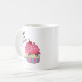 Mug Funny Pink Kawaii Humour alimentaire Cupcake Hallo (Devant gauche)