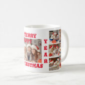 Mug FUNNY PLEIN PHOTO COLLAGE MERRY CHRISTMAS blanc (Devant droit)