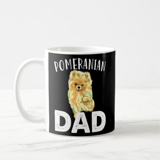 Mug Funny Poméranien Papa mignon amour Chiens Hommes P (Gauche)