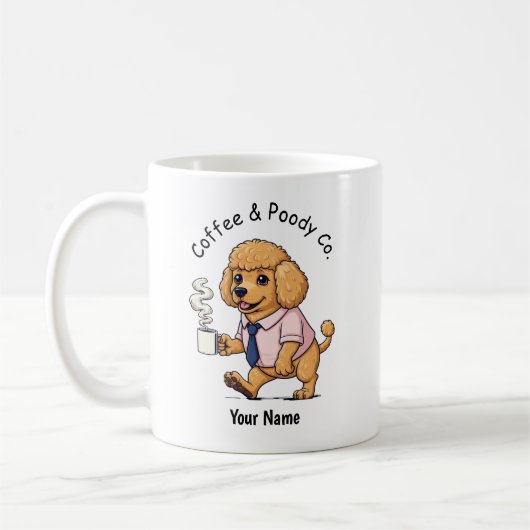 Mug Funny Poodle Toy Dog Business Suit Coffee  (Gauche)