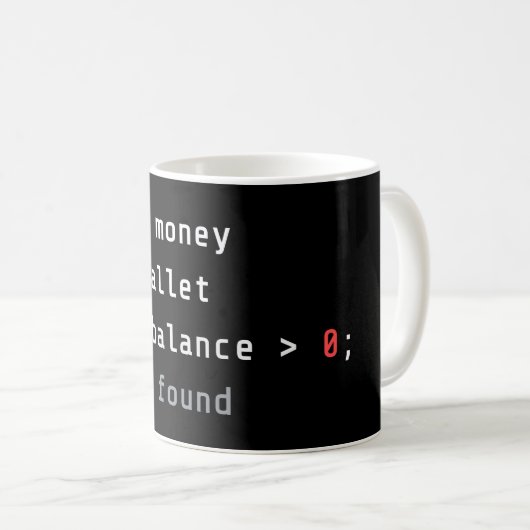 Mug Funny Programmer Broke Joke SQL Code Geek (Devant droit)
