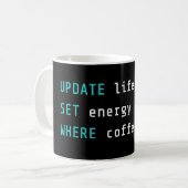 Mug Funny Programmer UPDATE Life SQL Code (Devant gauche)
