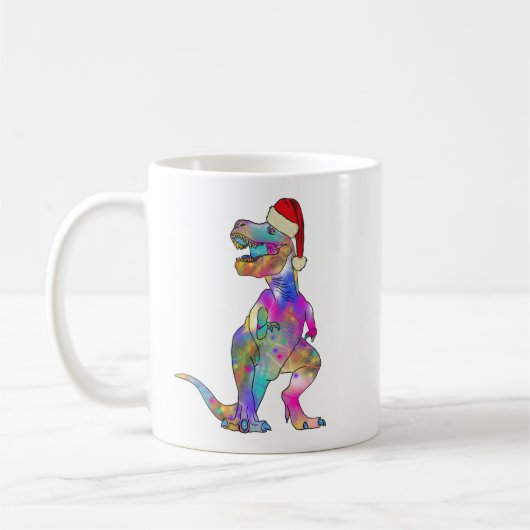 Mug Funny Psychedelic Tyrannosaurus Rex Père Noël Dino (Gauche)