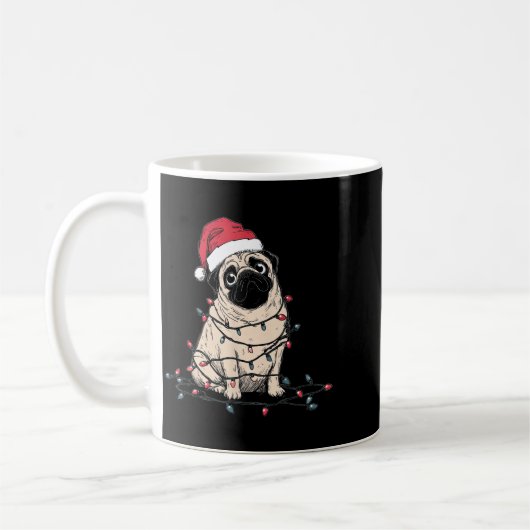 Mug Funny Pug Christmas Graphics Dog Lights Lover Owne (Gauche)