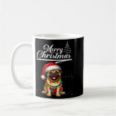 Mug Funny Pug Dog Christmas Lights Santa Hat Candy Can (Gauche)