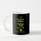 Mug Funny Python Developer – Fueled by Coffee bugs  (Gauche)