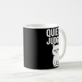 Mug Funny Quietly Judging Sarcastic Crazy Cat Lover Gr (Devant droit)