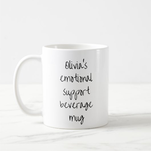 Mug Funny Quote Personalized Emotional Support (Gauche)