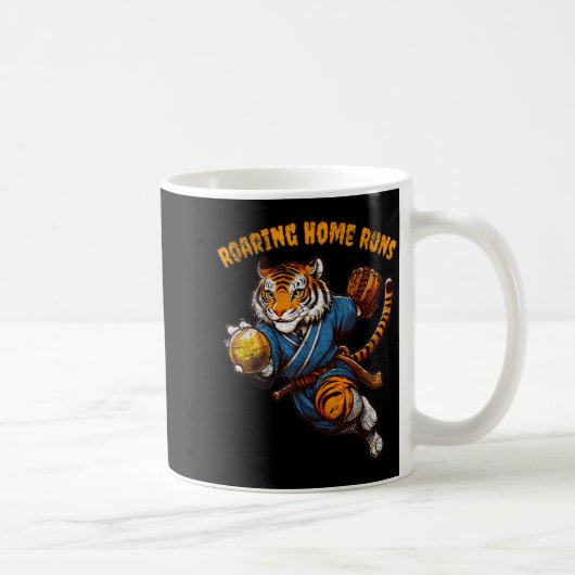 Mug Funny Quote Roaring Home Run Ball Retro Tiger Love (Droite)