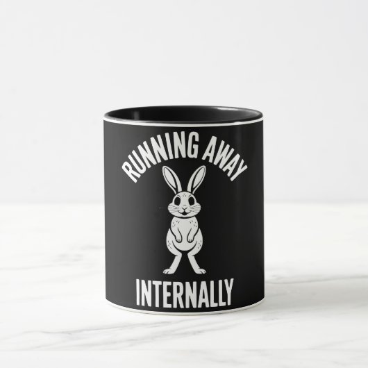 Mug Funny Quote Running Away Internally Humor Sarcasm (Centre)