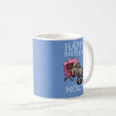 Mug Funny Raccoon Happy Birthday Add The Name Cartoon (Devant droit)