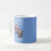 Mug Funny Raccoon Happy Birthday Add The Name Cartoon (Devant gauche)