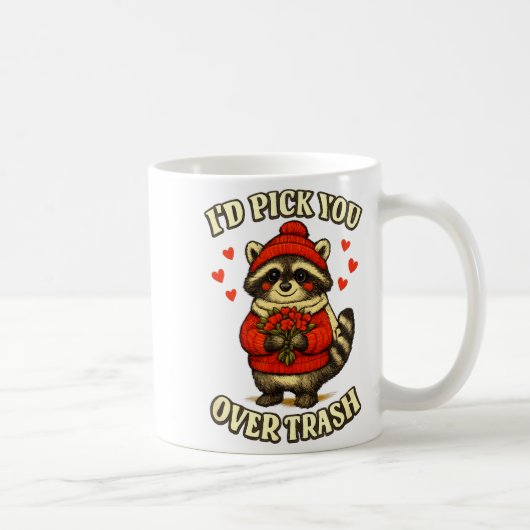 Mug Funny Raccoon I’d Ck You Over Trash Valentines Day (Droite)