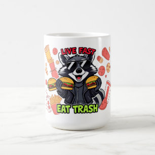 Mug Funny Raccoon ‘Live Fast Eat Trash’