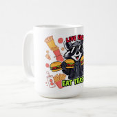 Mug Funny Raccoon ‘Live Fast Eat Trash’ (Devant gauche)