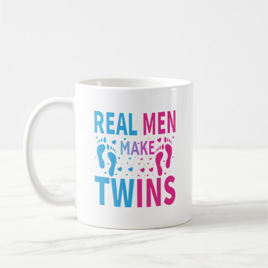 Mug Funny real men twin word art  (Gauche)