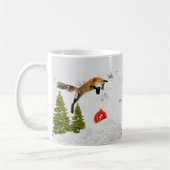 Mug Funny Red Fox chasse l'ornement de Noël en neige (Gauche)