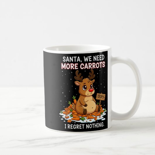 Mug Funny Reindeer Carrot Hoarder Christmas Design (Droite)