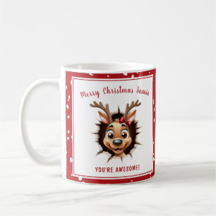 Mug Funny Reindeer Fille Nom Noël