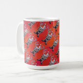 Mug Funny Reindeer Motif sur rouge (Devant gauche)