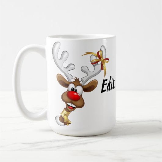 Mug Funny Reindeer Peeking Christmas Meme  (Gauche)