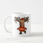 Mug Funny Reindeer Photo personnalisée Visage Noël (Gauche)