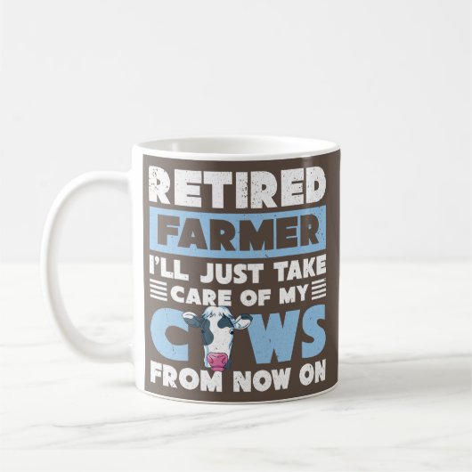 Mug Funny Retirement Plan Cow Retired Farm (Gauche)