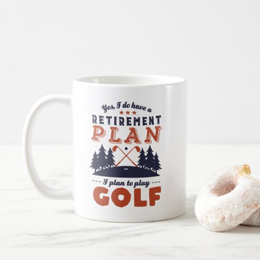 Mug Funny Retraité joueur de golf Plan de retraite Gol (Avec donut)