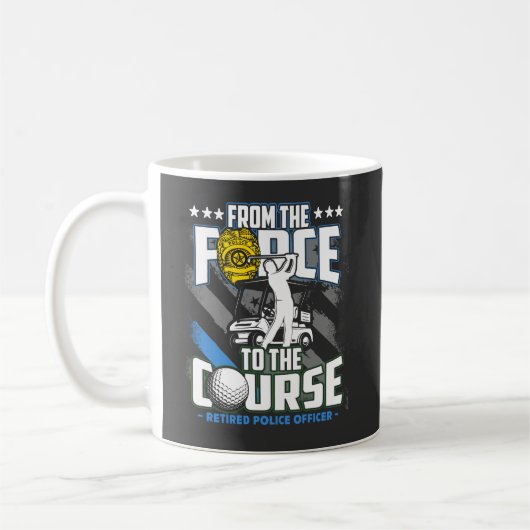 Mug Funny Retraité officier de police Golf Retraite Ca (Gauche)
