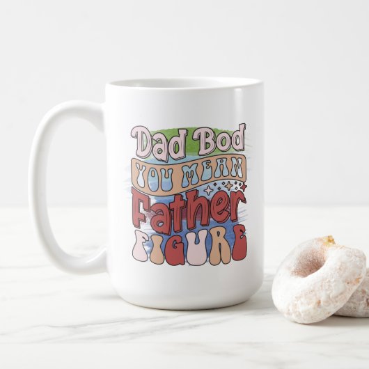 Mug Funny retro Dad bod word art (Avec donut)