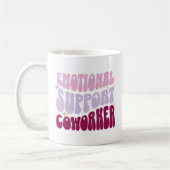 Mug Funny Retro Emotional Support Coworker Office (Gauche)