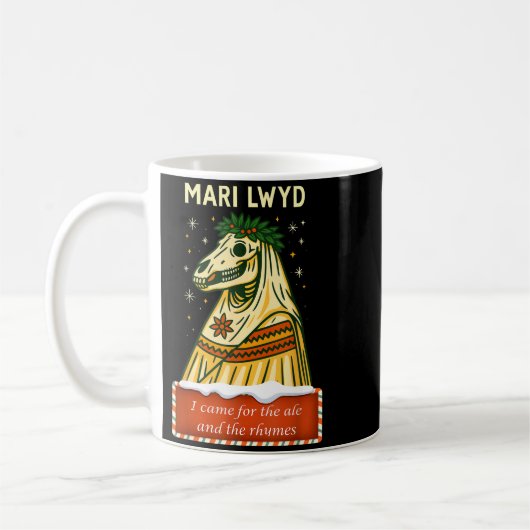 Mug Funny Retro Folklore Skeleton Horse Mari Lwyd Yule (Gauche)