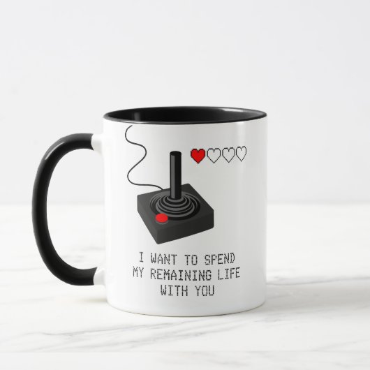 Mug Funny Retro Gamer Valentine Love (Gauche)